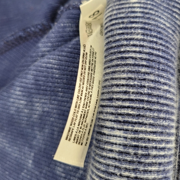 Urban Outfitters Out From Under Acid Wash Blue Ribbed Crop Zip Up Hoodie Size L - Picture 5 of 6